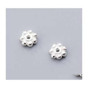 Charms 5 stcs/lot 925 Sterling Sier Flower Beading Spacer 4mm Fancy Decoration Charm Septum Diy Fijne sieraden maken Accessoires Drop D DHXC3