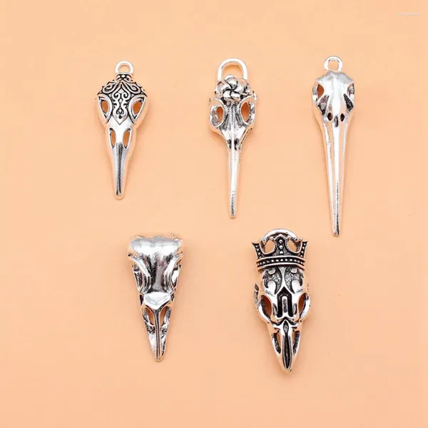 Charms 5pcs/Lot Antique Silver Color Skull Peak Colección para joyas que hacen accesorios para automóviles