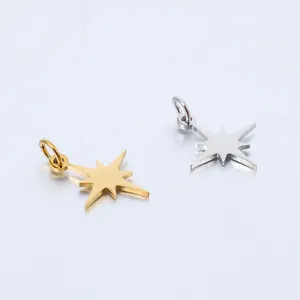 Dijes 5 unids/lote colgante de estrella del norte colgantes de la suerte de acero inoxidable con anillos de salto para collar pulsera fabricación de joyas