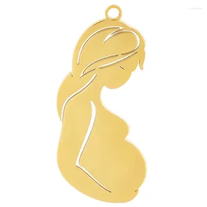 Breloques en acier inoxydable, 5 pièces/lot, pendentif élégant pour maman enceinte, mère famille bébé, boucles d'oreilles, collier, bijoux en vrac