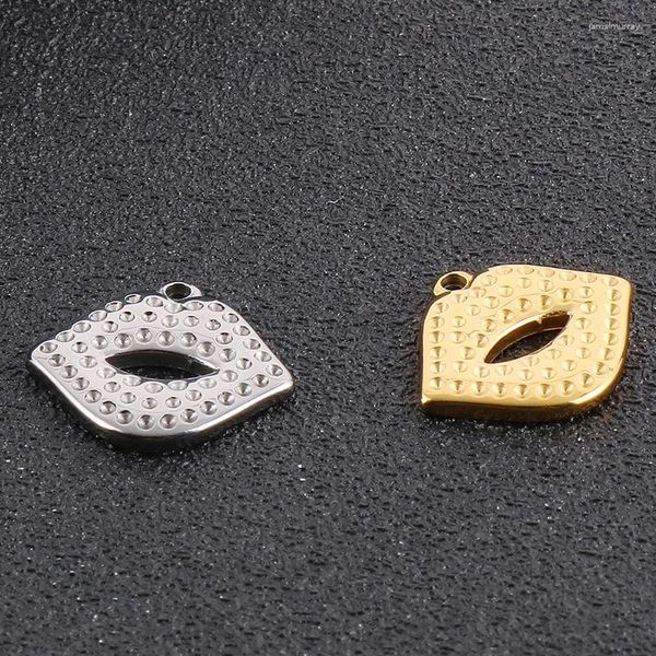 Dijes 5 unids/lote accesorios de labios de Color dorado de acero inoxidable para joyería DIY Chock collar pulsera hacer hallazgos