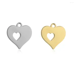 Charms 5 stks/partij Rvs Romantische Liefde Harten Hangers Voor Diy Kettingen Armbanden Sieraden Handgemaakte Accessoires Groothandel