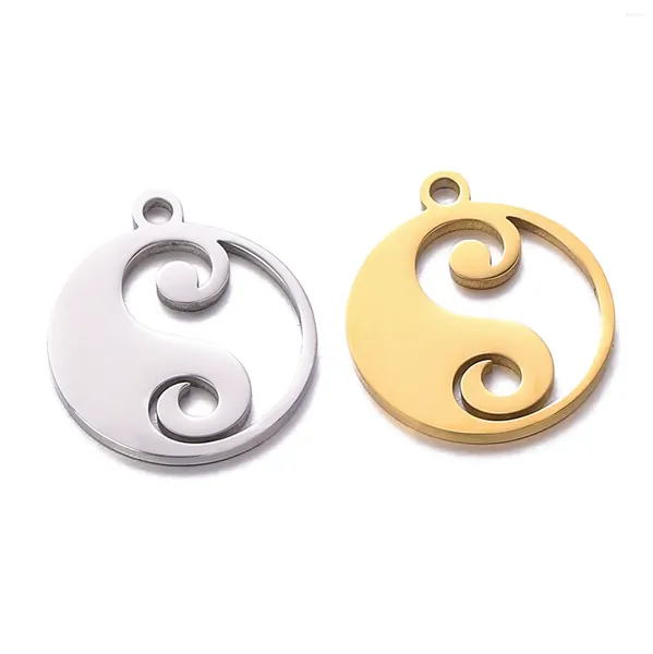 Breloques 5 pièces/lot en acier inoxydable Taiji Yin et Yang Gossip Yoga, fabrication de bijoux, collier, boucle d'oreille, Bracelet, accessoires, résultats