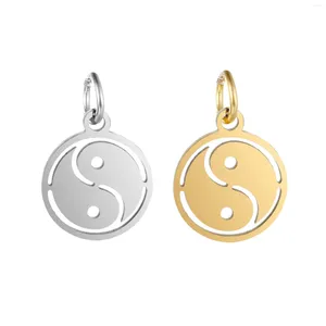 Breloques 5 pièces/lot Tai Chi en acier inoxydable Yin Yang Taiji pendentif pour bricolage amulette collier Bracelet boucle d'oreille bijoux faisant des fournitures