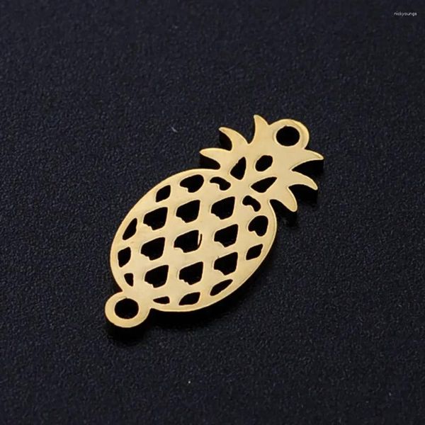 Charms 5 stks/partij Tropische Ananas Fruit 316L Rvs DIY Connector Groothandel Voor Armbanden Maken Vinden Benodigdheden