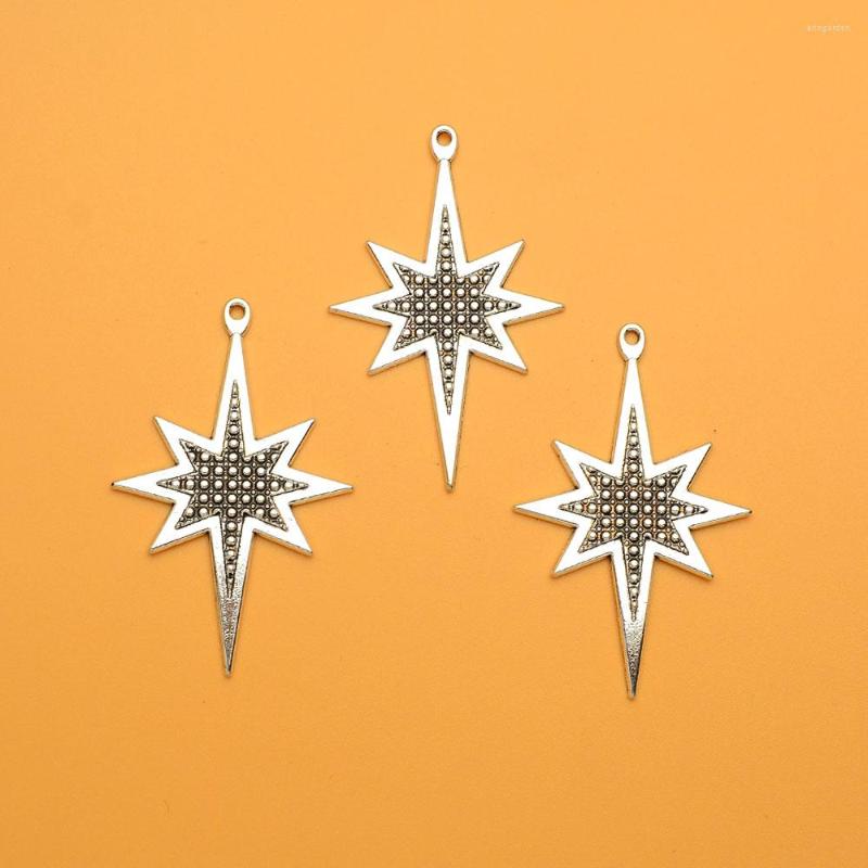 Encantos 5 unidades/lotes 54x34mm antigo estrela da manhã pingentes para diy colar brinco chaveiro jóias fazendo suprimentos acessórios