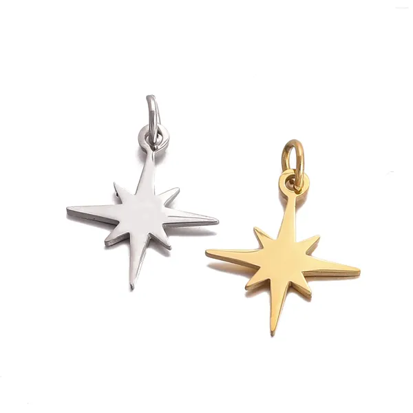 Charms 5pcs espejo pulido pequeño estrella con anillos de salto accesorios colgantes de acero inoxidable accesorios de bricolaje joyas para hacer suministros