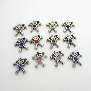 Charms 60 stks/partij Mix 12 Kleur Geboortesteen Jongens Drijvende Levende Glas Geheugen Medaillons DIY Sieraden Groothandel