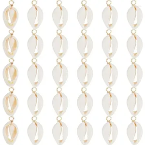 Charms 60 pcs Real 18K Gold Ploated Shell Hangers Sea hanger strand zeeschelpen zeeschelpen cowrie