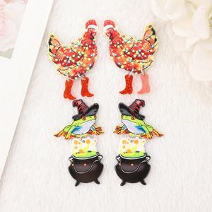 Charms 6pcs animal de Noël multicolore drôle marche poulet grenouille magique pour collier pendentif bricolage fabrication