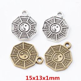 Breloques 70 pièces de pendentif Tai Chi en alliage de zinc en métal rétro pour la fabrication de colliers de bijoux faits à la main 7095