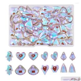 Charms 70 stuks gefacetteerde glazen hangers traan hartvorm kristal voor diy armband ketting bungelen oorbel sieraden maken drop levering Dhra8