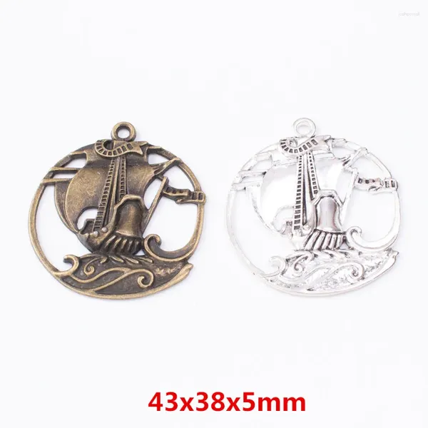 Breloques 8 pièces de pendentif de voilier en alliage de zinc en métal rétro pour la fabrication de colliers de bijoux faits à la main 7642