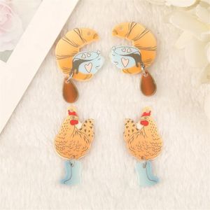 Charms 8pcs Animal drôle de marche de marche de poulet café pour collier pendentif bricolage