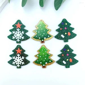 Breloques 8 pièces/lot, pendentif d'arbre de noël en acrylique, pour boucle d'oreille, porte-clés, bijoux à faire soi-même