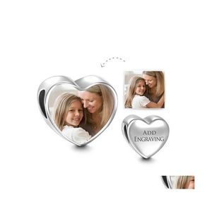 Charms 925 Sier Bracelet Love Heart roestvrijstalen kralen accessoires originaliteit kleine gat ornamenten kralen hanger p o vrouwelijk 40s dhqn9