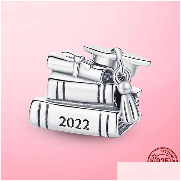 Charms 925 Sier Charm perles de graduation suspendus