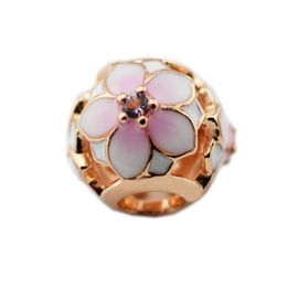 Charms 925 zilveren Originele Magnolia Bloom Charme voor Vrouw DIY Armbanden Sieraden Maken Natuursteen Kralen Voor Sieraden Maken Q0531