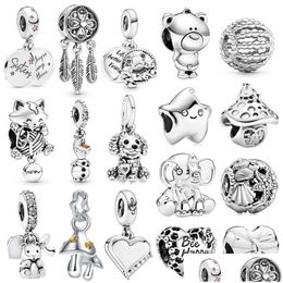 Charms 925 Sterling Sier Cute Star Cat Elephant Mushroom Pendant para Pandora Original Charm Bracelet Ladies Jewelry Drop Delivery Fi Dhic1