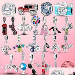Charms 925 Sterling Sier Dangle Charm Beads Zapatos colgantes Travel Girl Home Cup Bead Fit Pandora Pulsera Diy Jewelry Drop Delivery F Dhvgc