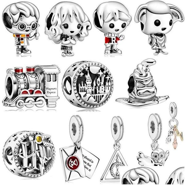 Charms 925 Sterling Sier Fashion Charm Original Cartoon Villain Chapeau Hibou Perlé Fit Pandora Dames Bracelet Bijoux Accessoires Drop Dh6Co