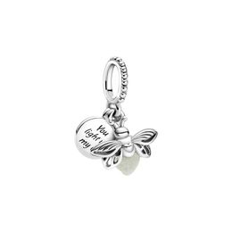 Charms 925 Sterling Sier Luminous Firefly Pendant Charm Ladies Diy Jewelry Beads para Pandora Pulsera original Drop Delivery Finding Dhhfx