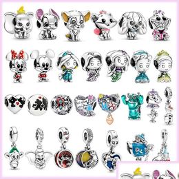 Charms 925 Sterling Sier Pandora Charm Serie de dibujos animados colgante adecuado para Diy pulsera para mujer joyería original accesorios de moda Pr Dh0Nf