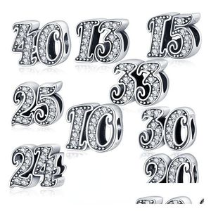 Charms 925 Sterling Sier Pandora Lucky Digital Pendentif Bijoux Collier Accessoires De Bricolage Perles Et Spot En Gros Drop Delivery Findi Dho1M