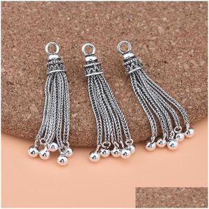 Charms 925 Sterling Sier Thai Bracelet Accessoires Koreaanse retro Tassel Hanger Handmade DIY Sieraden Materiaal Kralen Accessor DH0XK