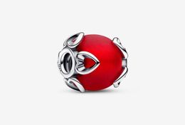 Charms 925 Sterling Silver Frosted Red Murano Glass Hearts Charms passen originele Europese bedelarmband Fashion Women Wedding Eng2671814