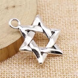 Charms Accessories For Women Star of David Supplies Jewelry 25x34mm 5pcs