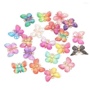 Charms Acryl Butterfly Accessoires Hanger voor vrouwen Bracelet ketting Choker DIY Sieraden Maken Groothandel