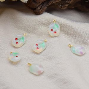 Charms Acryl Harz Nachahmung Nette Kirsche Unregelmäßige Zubehör Anhänger Fall 1 teile/los Für DIY Mode Handgemachte Herstellung Zubehör