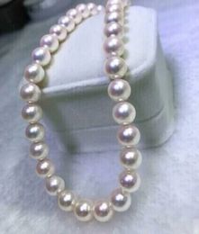 Charms Amazing AAAA1011mm Collar de perlas redondas AKOYA blanco natural verdadero 18 231010