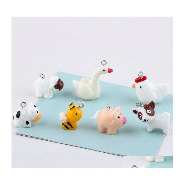 Charms Animaux Famille Abeille Chien Vache Poulet Cochon Résine Pendentif Boucle D'oreille Diy Bijoux De Mode Accessoires So Cute Drop Delivery Findings Com Dhkuj