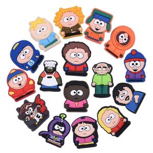 Charms Anime Groothandel Jeugdherinneringen South Park Tv-personages Grappig cadeau Cartoon Schoenaccessoires Pvc Decoratie Gesp Zacht Rubb Dhbhg