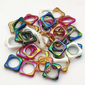 Charmes Arrivée !Perles en losange à effet UV, 28mm, 100 pièces, pour noël/boucles d'oreilles/collier faits à la main, pièces de bricolage, composants de résultats de bijoux