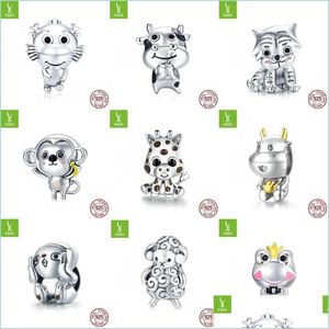 Charms Authentic 925 Sterling Sier Baby Giraf Charm voor originele doe -het -zelfarmband of armband sieraden Make 2025 Q2 Drop Delivery 2022 Fin DHZB7