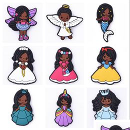 Breloques thème princesse fille noire, chaussures en Pvc souple, accessoires ange et sirène, livraison directe Otoag