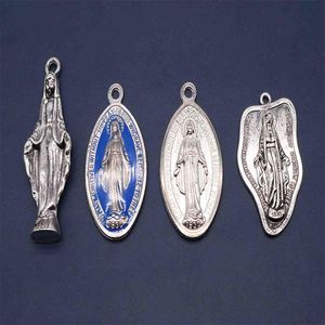 Charms blauw katholieke maagd Maria heilige hart prachtige medaille bracele goddelijke medalcharms