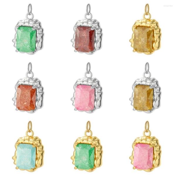 Charms Bohemio Big Crystal CZ para joyas que fabrican suministros de oro Pendientes de bricolaje de DIY Color vintage