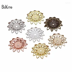 Breloques BoYuTe en filigrane (100 pièces/lot), 21MM, métal, laiton, fleur de Lotus, bricolage, résultats de bijoux faits à la main