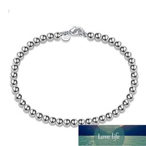 Bracelet à breloques 4mm perles creuses Bracelets Bracelets pour femmes couleur argent plaqué bijoux Bileklik Pulseira Pulseras prix usine conception experte qualité dernière