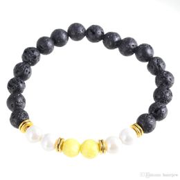Pulseras de amuleto Muti-Color Lava 7 Chakra Yoga Stones Bead Bracelets