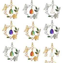 Charms Butterfly Flower Gem Gold voor sieraden Leveringen Crystal Real Plated Diy Earring Bracelet ketting Accessoriesscharms Drop DHFZL