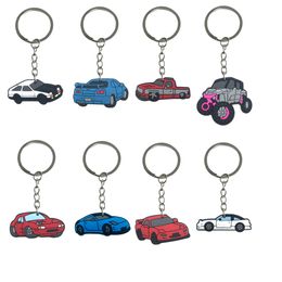 Charmes de la collection de voitures Keychain pour les enfants Party Favors Colorf Characon avec des clés de bracelet Filles Course de clés