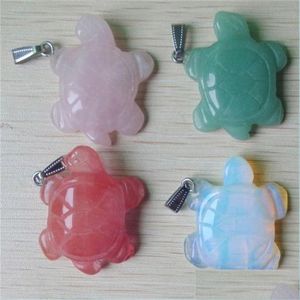 Charms Sculpté Tortue Assortiment De Charmes En Pierre Naturelle Pendentifs En Cristal Pour Collier Accessoires Fabrication De Bijoux Drop Delivery Résultats C Dh4Rf