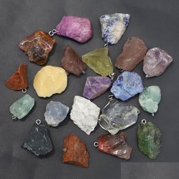 Charms chakra natuursteen trendy diverse druzy irregar agaat kristal vorm hangers diy kettingen sieraden maken groothandel dhgarden dhsvp