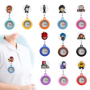 Charms tekens Clip Pocket horloges intrekbare Arabisch cijfer Dial Nurse Watch Quartz Broche Badge Reel Hanging Fob Sile Rapel met Otbbe