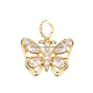 Charms Charm voor sieraden die voorraden maken Gold Butterfly Stars Diy Earring ketting metaal koper moza￯ek cz zirkon accessoires d dhfep